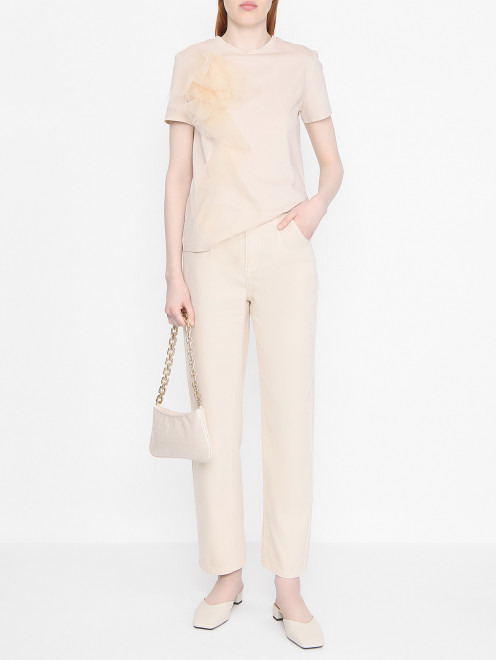 Футболка с цветочной аппликацией Max Mara - МодельОбщийВид