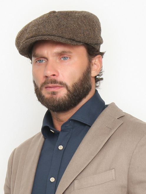 Кепка из шерсти с узором Stetson - МодельОбщийВид