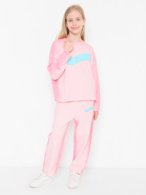 Толстовка из хлопка с принтом MSGM - МодельОбщийВид