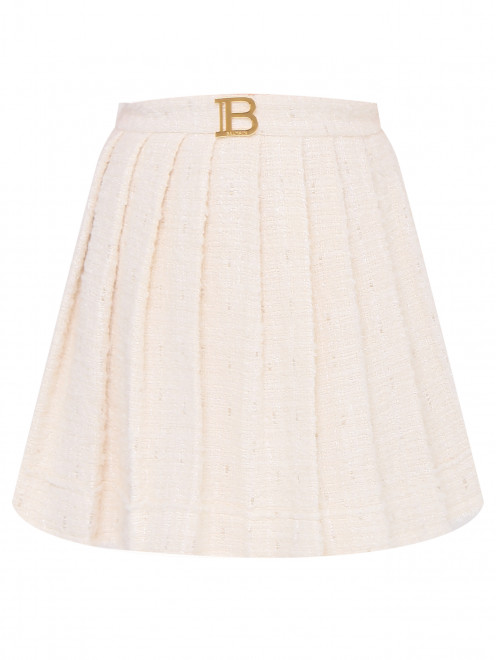 Твидовая юбка со складками BALMAIN - Общий вид