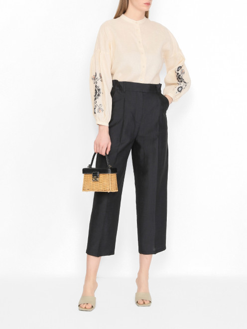 Блуза из льна с вышивкой Weekend Max Mara - МодельОбщийВид