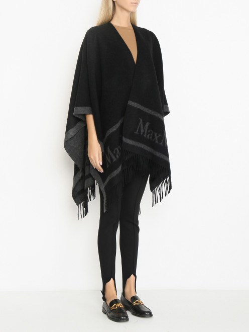 Пончо из шерсти с логотипом Max Mara - МодельВерхНиз