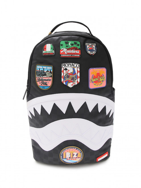 Комбинированный рюкзак с нашивками Sprayground - Общий вид