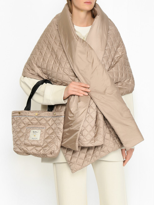 Двухсторонний стеганный палантин с карманами и сумкой Max Mara - МодельОбщийВид