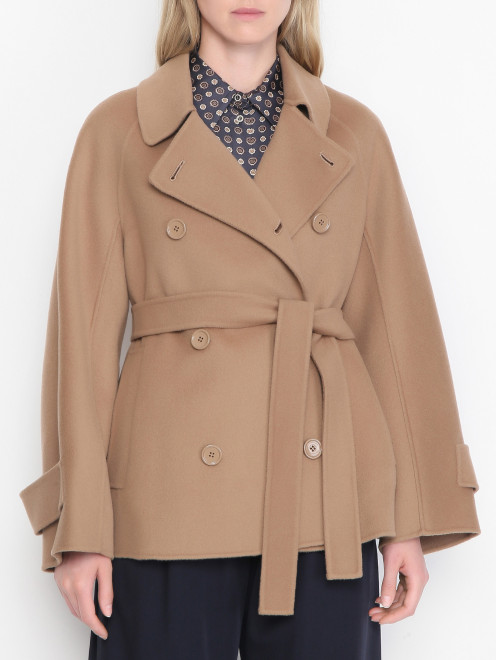 Полупальто на пуговицах с карманами Max Mara - МодельВерхНиз