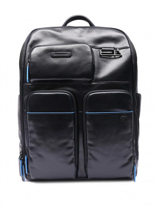 Рюкзак из кожи и текстиля с контрастной отделкой Piquadro - Общий вид