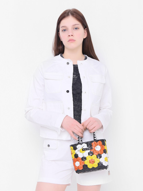 Плетеная сумка с ярким узором Marni - МодельВерхНиз