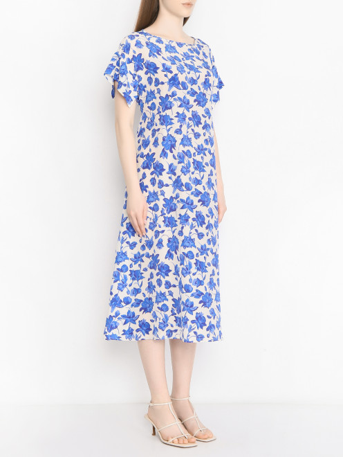 Платье из шелка с узором Weekend Max Mara - МодельВерхНиз