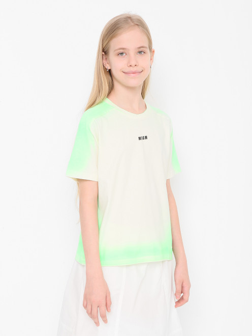 Футболка из хлопка с логотипом MSGM - МодельВерхНиз