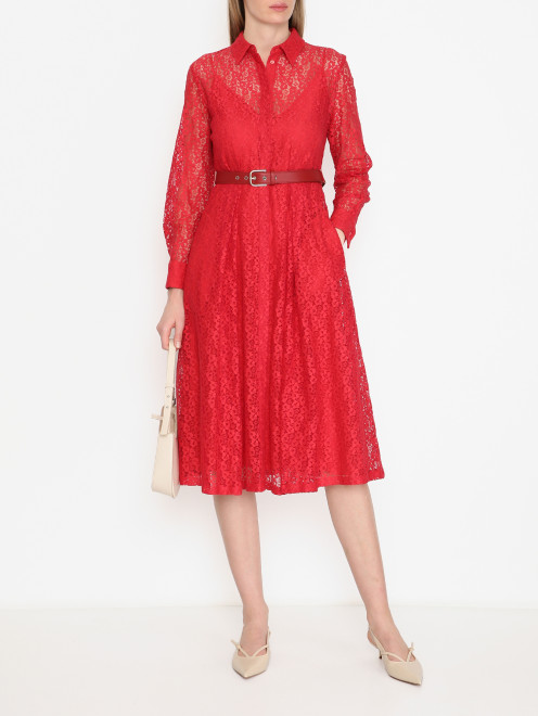 Кружевное платье с поясом Max Mara - МодельОбщийВид
