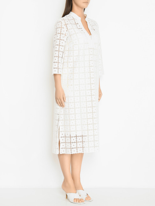 Платье прямого кроя с вышивкой ришелье Marina Rinaldi - МодельВерхНиз