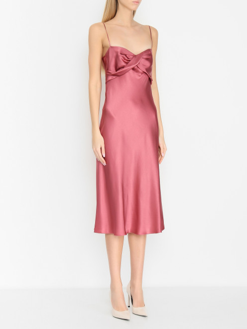 Платье-комбинация с драпировкой на лифе Alberta Ferretti - МодельВерхНиз