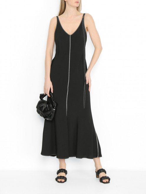 Платье-макси с V-образным вырезом Sportmax - МодельОбщийВид