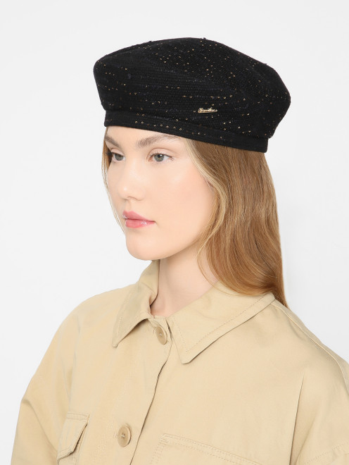 Берет из хлопка с пайетками Borsalino - МодельОбщийВид