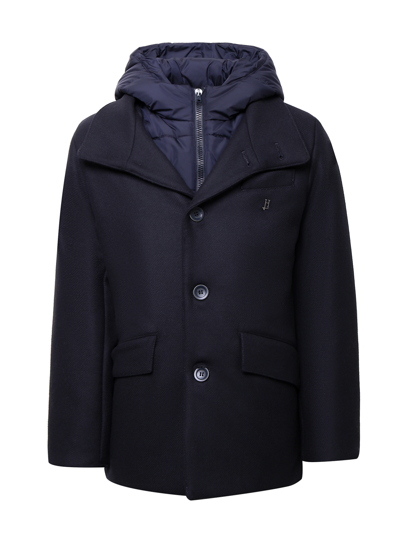 Утепленное пальто из шерсти