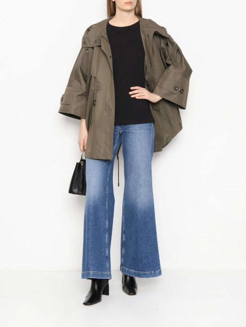 Однотонная футболка из хлопка с круглым вырезом Weekend Max Mara - МодельОбщийВид