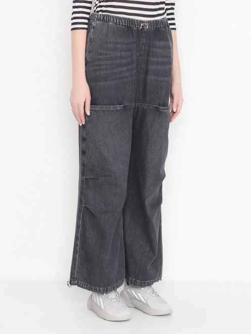 Широкие джинсы на резинке 3x1 - МодельВерхНиз