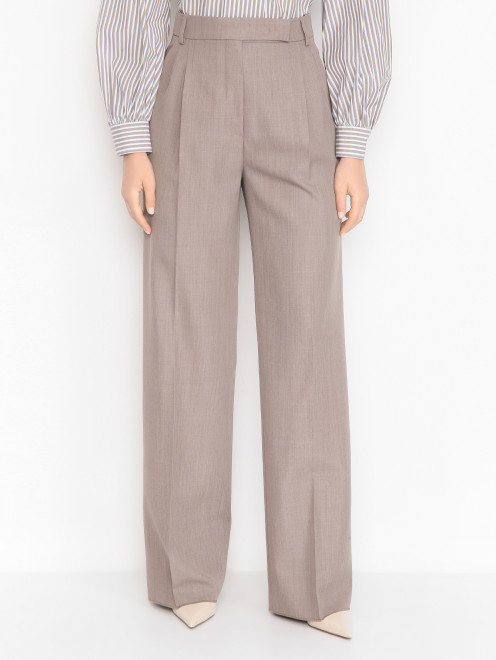 Брюки из шерсти с защипами Max Mara - МодельВерхНиз