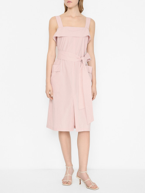 Платье-миди из хлопка на бретелях Weekend Max Mara - МодельВерхНиз