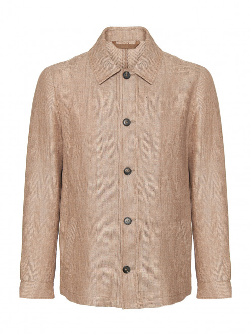 Куртка-пиджак из льна и шерсти Borrelli - Общий вид