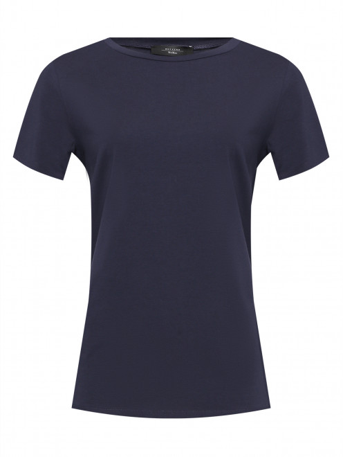 Однотонная футболка из хлопка с круглым вырезом Weekend Max Mara - Общий вид