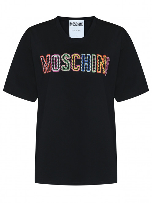 Хлопковая футболка с вышивкой Moschino - Общий вид