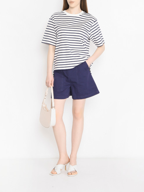 Футболка из хлопка в полоску Weekend Max Mara - МодельОбщийВид