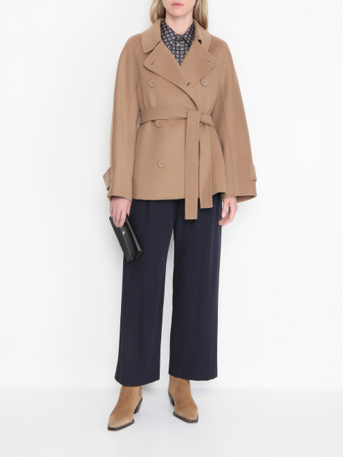 Полупальто на пуговицах с карманами Max Mara - МодельОбщийВид