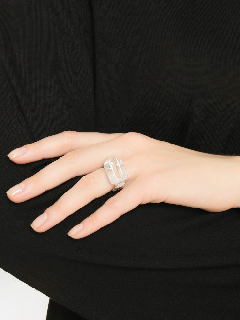 Прозрачное кольцо с декором Невесомость - МодельОбщийВид