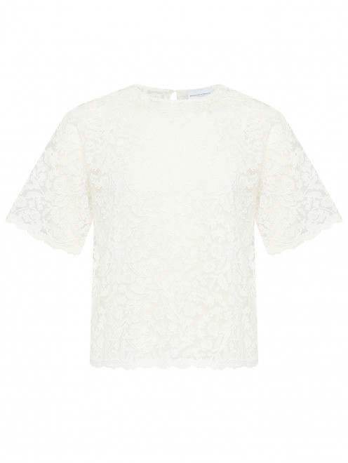Футболка из хлопка с кружевом Ermanno Scervino Junior - Общий вид