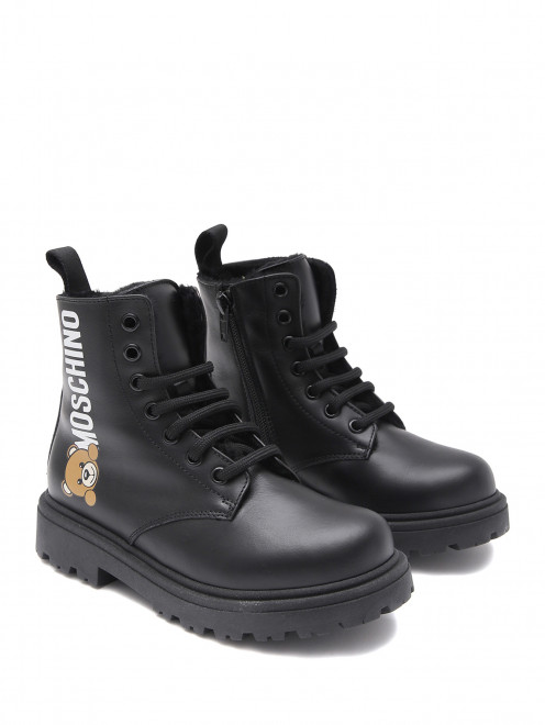 Высокие ботинки из кожи Moschino - Общий вид