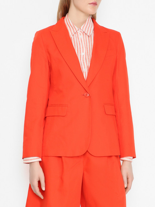 Жакет без подкладки из хлопка и льна Weekend Max Mara - МодельВерхНиз
