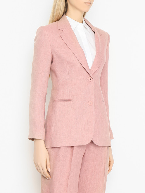 Однотонный жакет из льна Max Mara - МодельВерхНиз