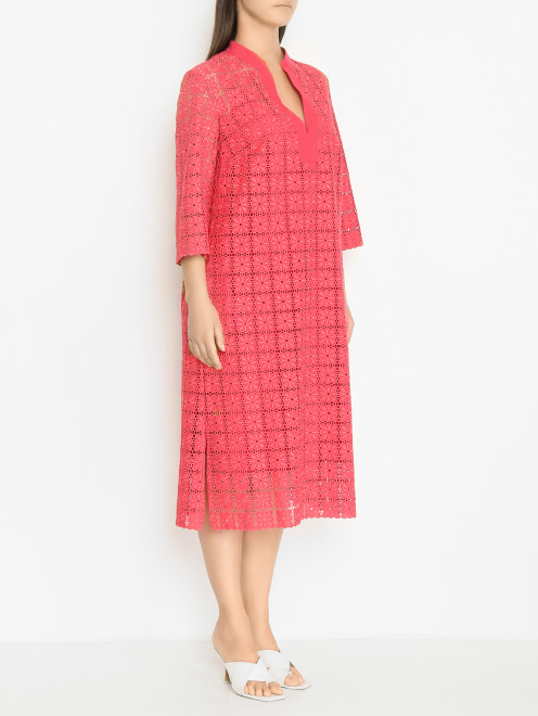 Платье прямого кроя с вышивкой ришелье Marina Rinaldi - МодельВерхНиз