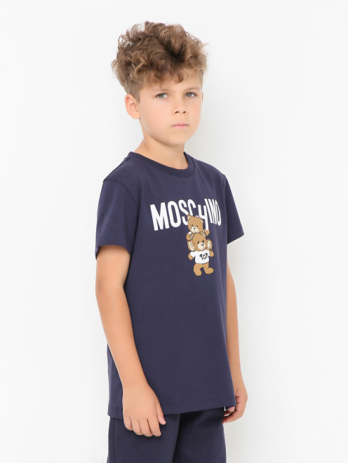 Футболка из хлопка с принтом Moschino - МодельВерхНиз