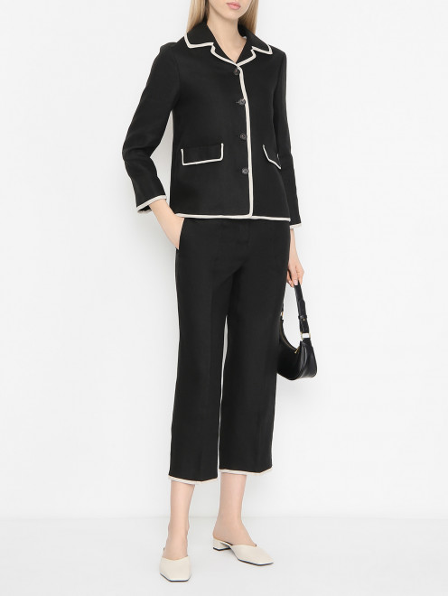 Жакет из льна с окантовкой Max Mara - МодельОбщийВид