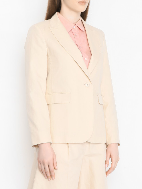 Однобортный жакет из смешанного хлопка Weekend Max Mara - МодельВерхНиз