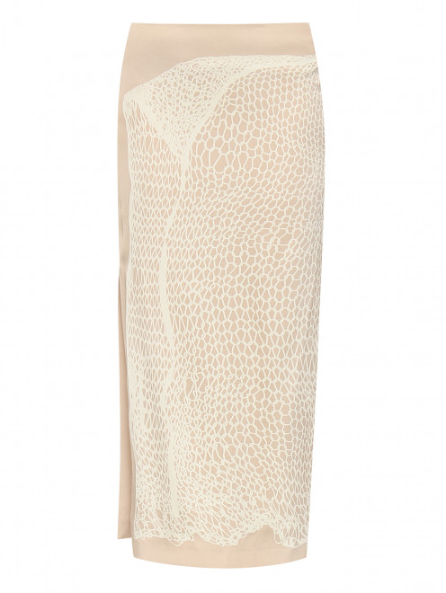 Атласная юбка с анималистичным принтом Sportmax - Общий вид