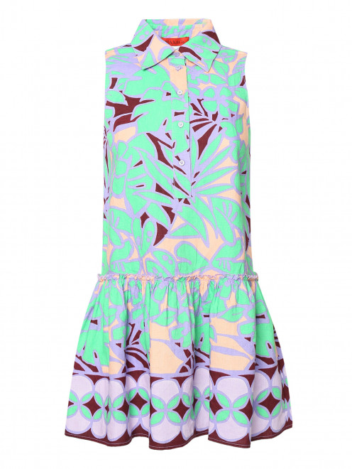 Платье-мини из льна с узором Max&Co - Общий вид