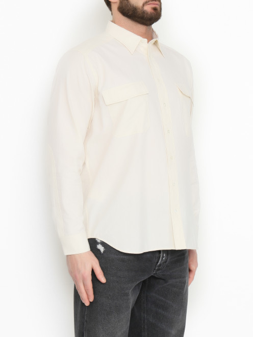 Рубашка из хлопка с накладными карманами LARDINI - МодельВерхНиз