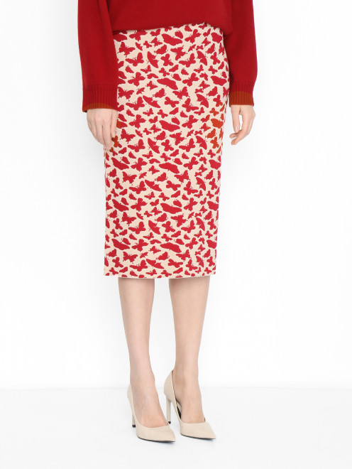 Юбка из текстиля с узором Weekend Max Mara - МодельВерхНиз