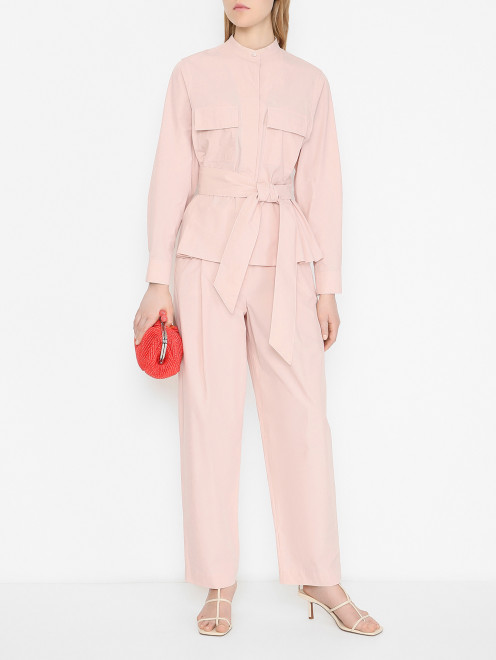 Брюки из хлопка с защипами Weekend Max Mara - МодельОбщийВид