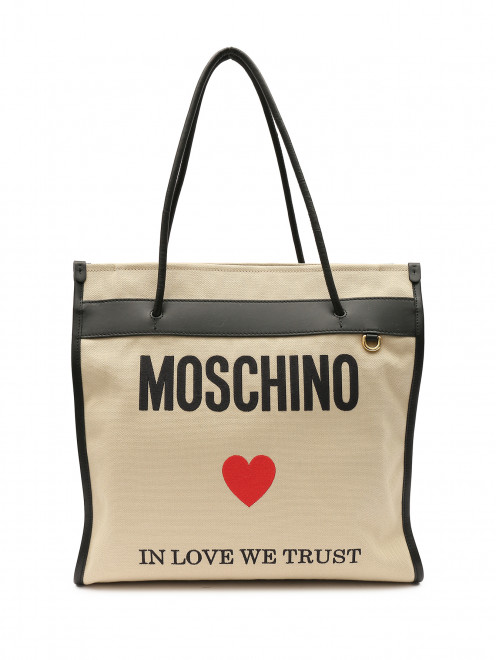 Сумка из текстиля с логотипом Moschino - Общий вид