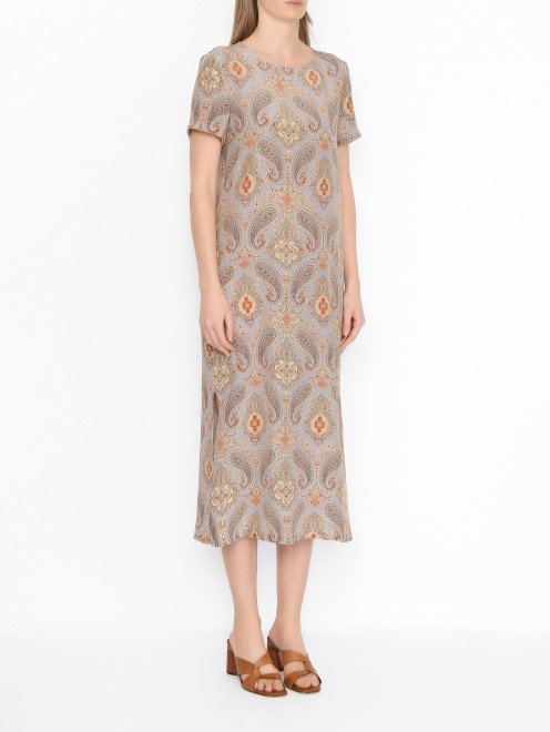 Платье из шелка с разрезами Weekend Max Mara - МодельВерхНиз