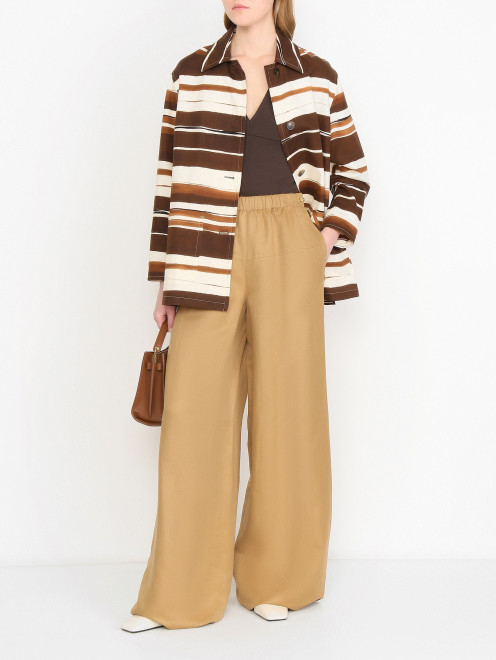 Брюки из льна и шелка на резинке Max Mara - МодельОбщийВид