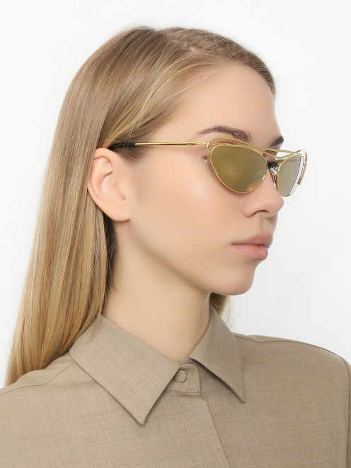 Солнцезащитные очки в металлической оправе Sportmax - МодельОбщийВид