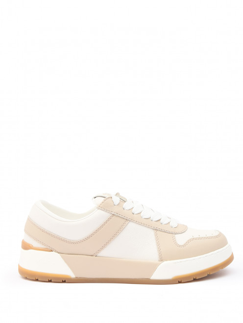 Кожаные кроссовки на платформе Max Mara - Обтравка1
