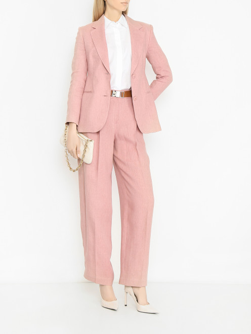 Однотонный жакет из льна Max Mara - МодельОбщийВид