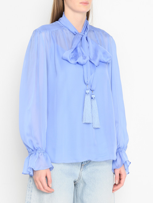 Блуза из шелка с кисточками Luisa Spagnoli - МодельВерхНиз