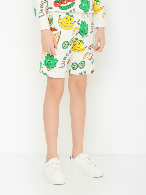 Трикотажные шорты с узором Stella McCartney kids - МодельВерхНиз